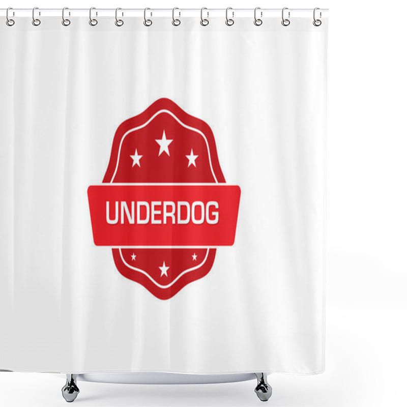 Personality  Simple Red Badge Logo, Vector Icon Illustration, Text: Underdog  Shower Curtains