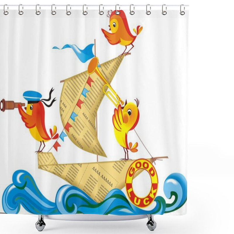 Personality  Juveniles Chickens Are Sent In A Voyage Shower Curtains