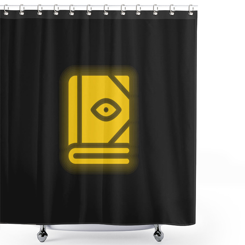 Personality  Book Yellow Glowing Neon Icon Shower Curtains