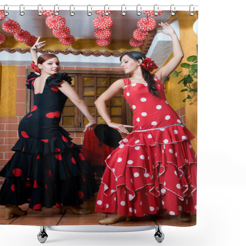 Personality  Spanish Dancers In April Flamenco Party Shower Curtains