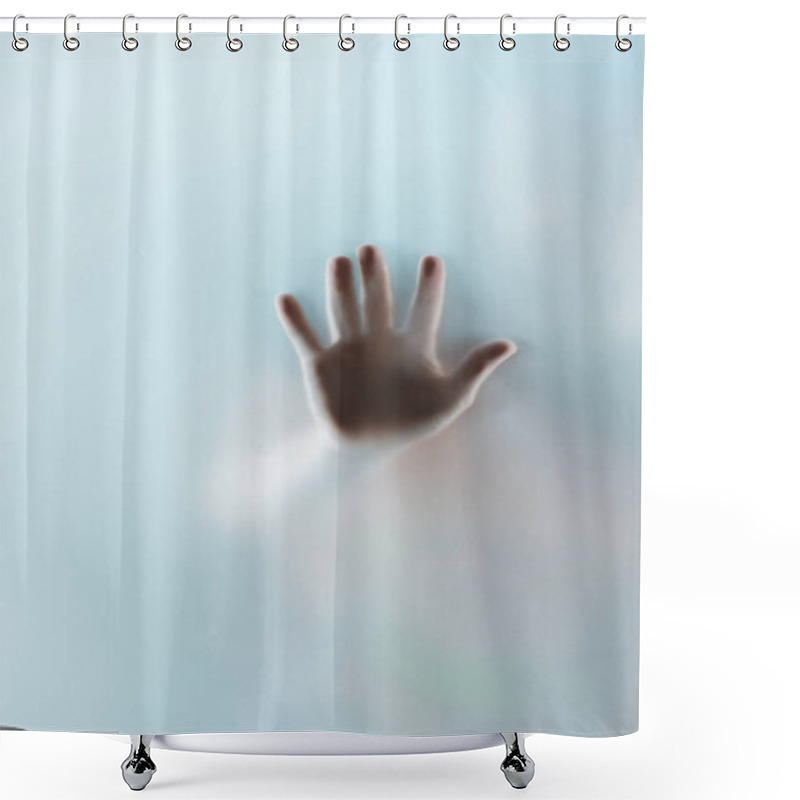 Personality  Hand Touching Glass Shower Curtains