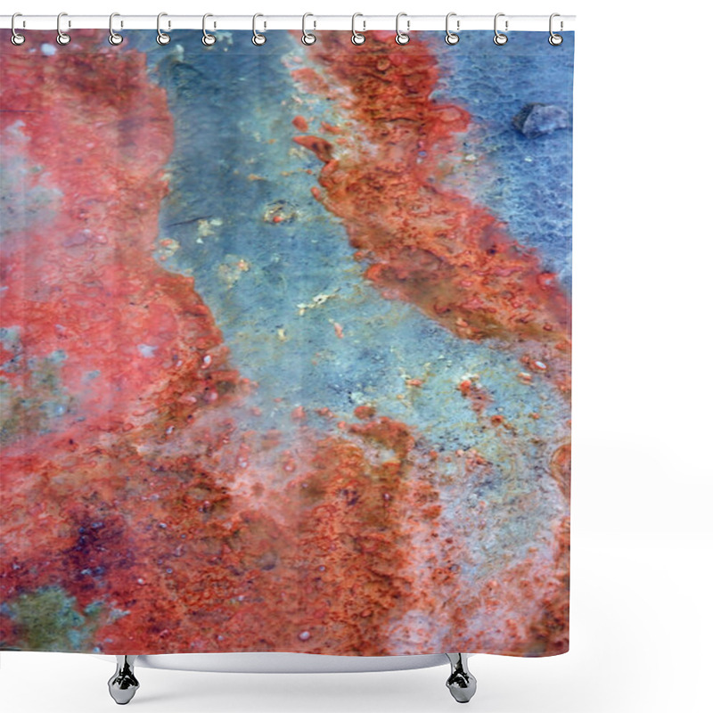 Personality  Red Sediments In Hot Spring Background Shower Curtains