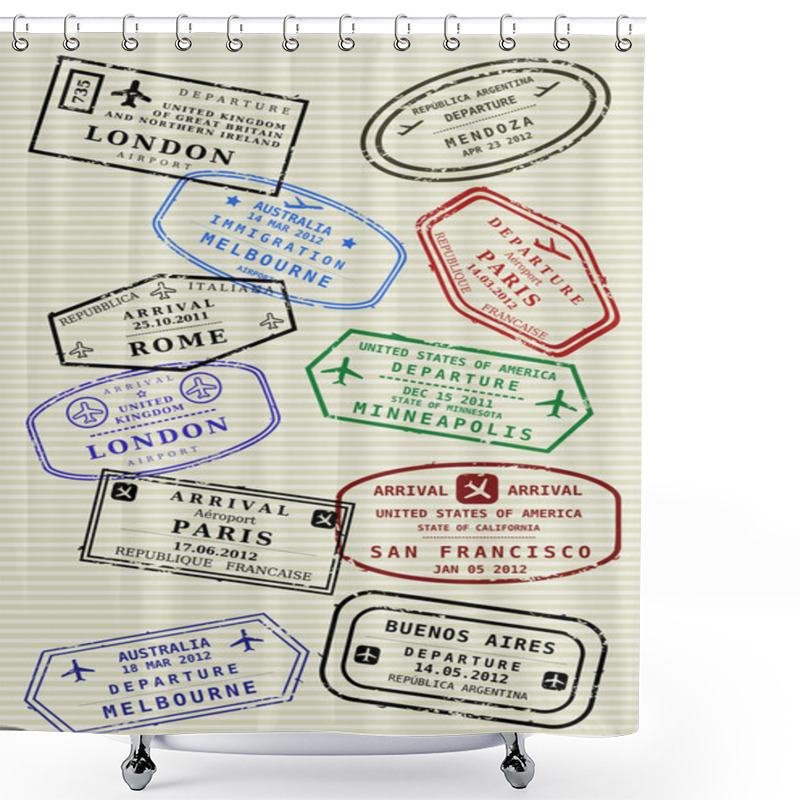 Personality  Passport Page Shower Curtains