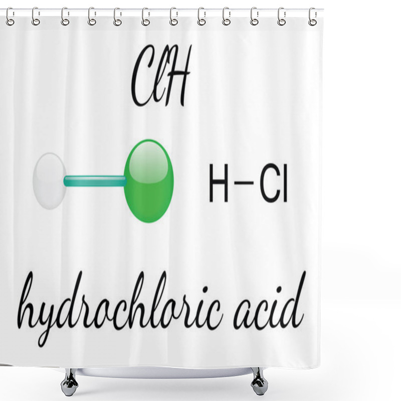 Personality  HCl Hydrochloric Acid Molecule Shower Curtains