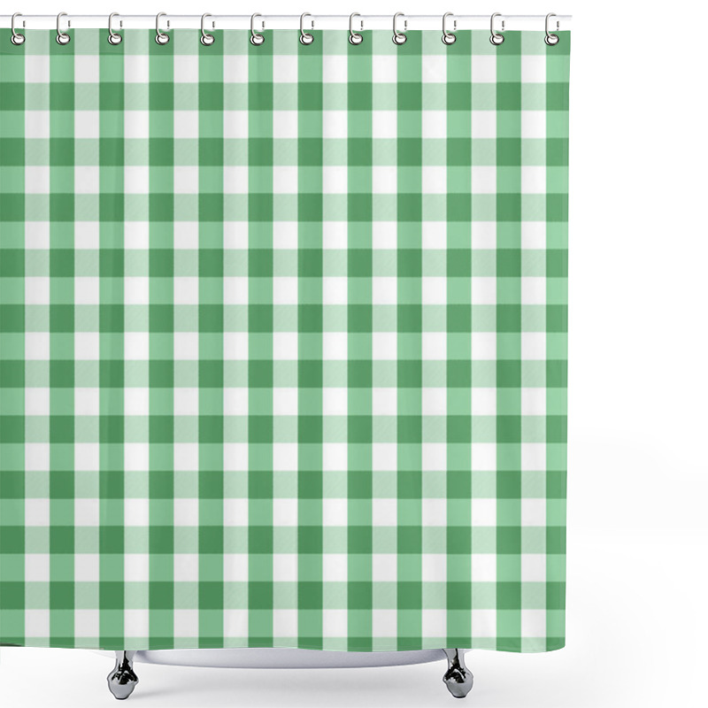 Personality  Green Gingham Background Shower Curtains