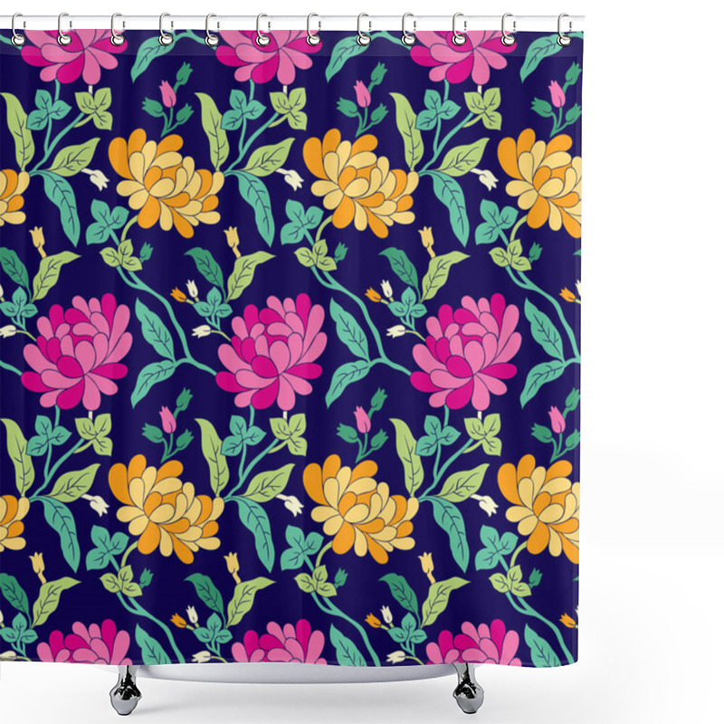 Personality  Seamless Textile Flower Pattern Shower Curtains