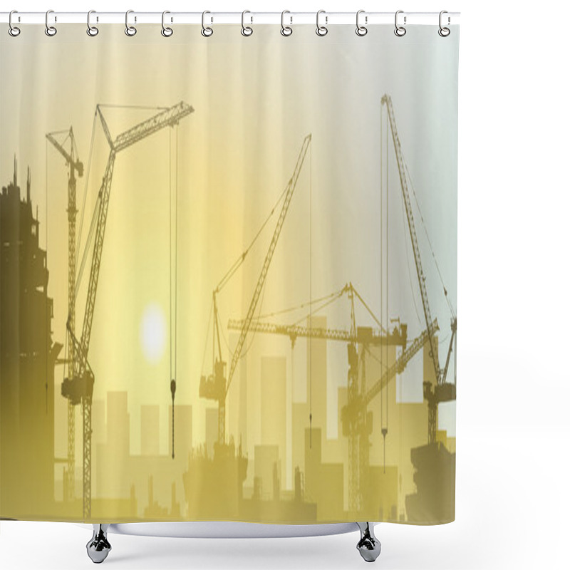 Personality  Tower Cranes Shower Curtains