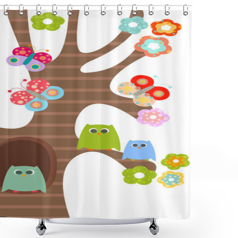 Personality  Sweet Owls Shower Curtains