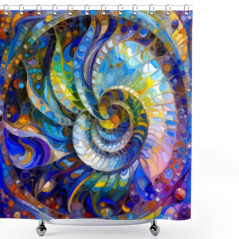 Personality  Form Dreams Series. Abstract Forms In Vivid Hues, Painted With Natural Media To Emphasize The Interplay Of Structure And Beauty. Shower Curtains