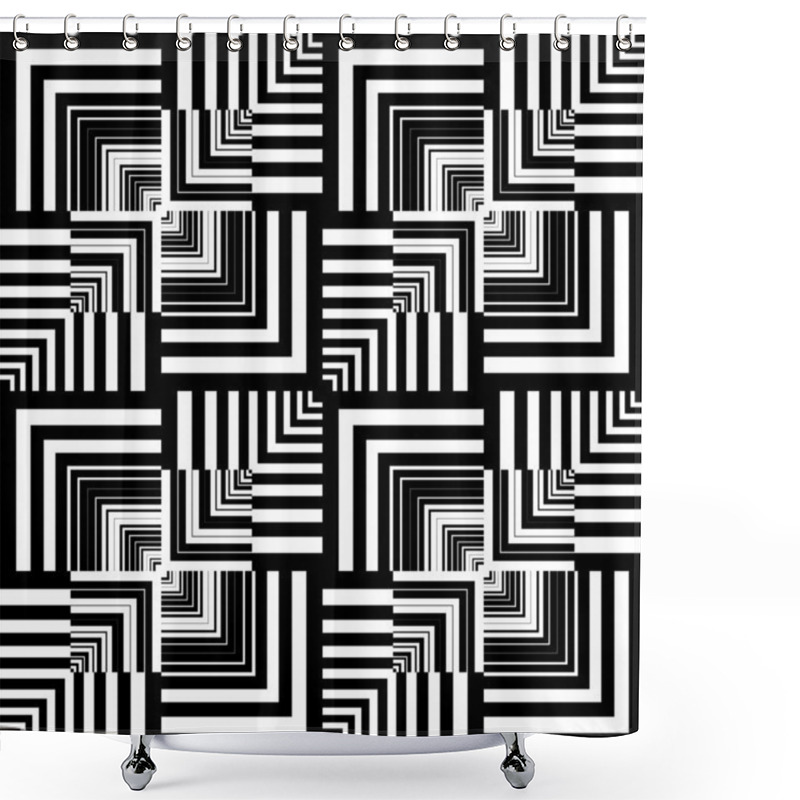 Personality  Seamless Op Art Pattern. Geometric Texture. Shower Curtains