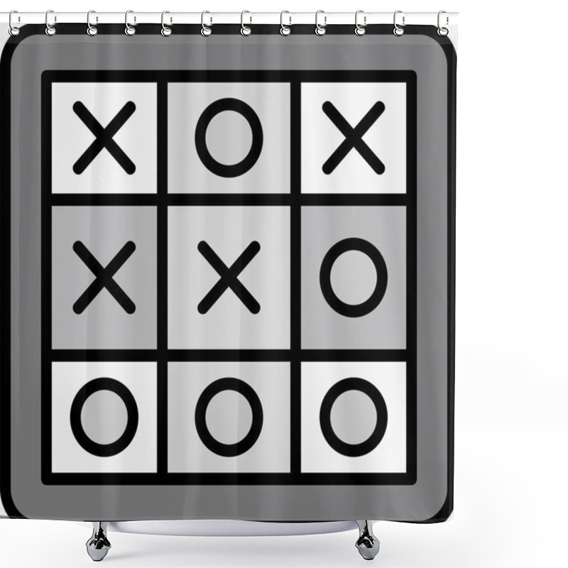 Personality  Tic Tac Toe Icon Vector Illustration  Shower Curtains