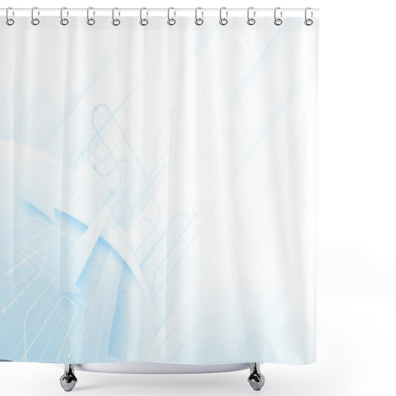 Personality  Abstract Blue And White  Technology Concept  Background Shower Curtains