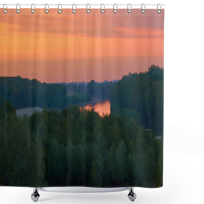 Personality  Sunrise Over The Desna River In Chernihiv, Ukraine Shower Curtains