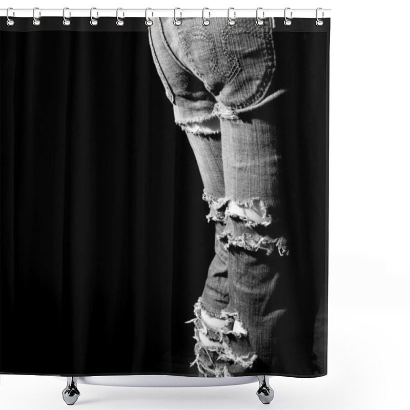 Personality  Ragged Jeans Shower Curtains