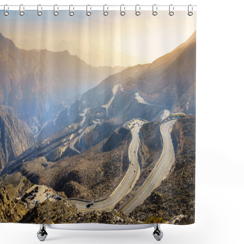 Personality  Jebel Jais Road In UAE Shower Curtains