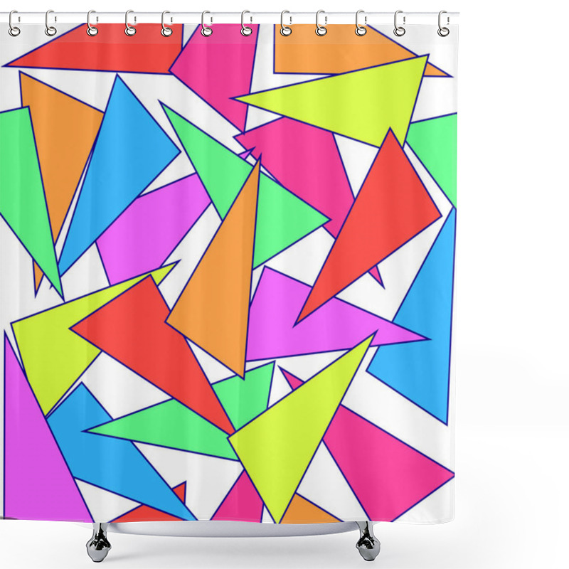 Personality  A Geometric Triangle Shape Pattern That Makes Up Other Isometric Intersections Of A Triangle Into Shapes On A White Background. Shower Curtains