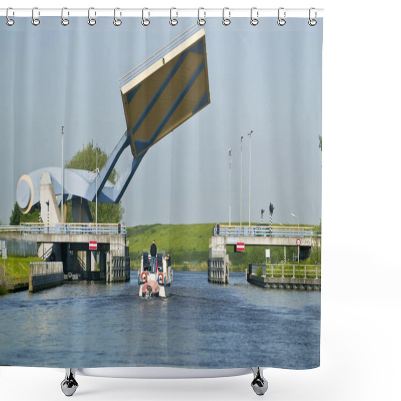 Personality  Fishing Boats On The River Bank Shower Curtains