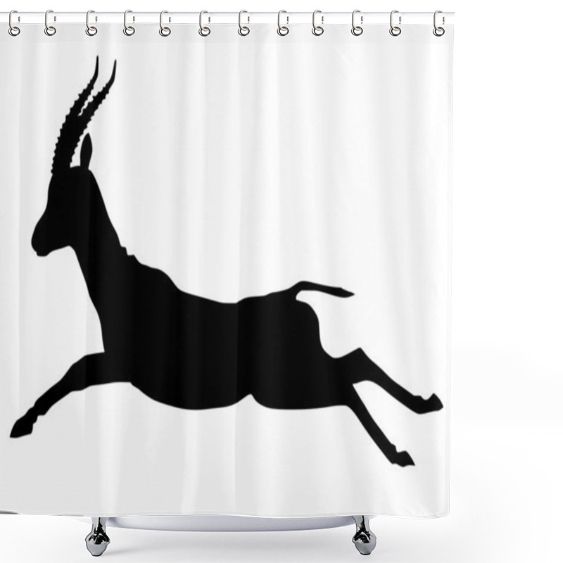 Personality  Silhouette Of Gazelle Shower Curtains