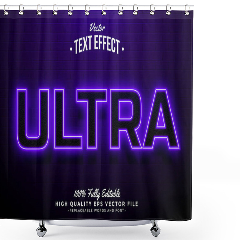 Personality  Ultra Text Effect 3D Editable Font Background Dark Shower Curtains