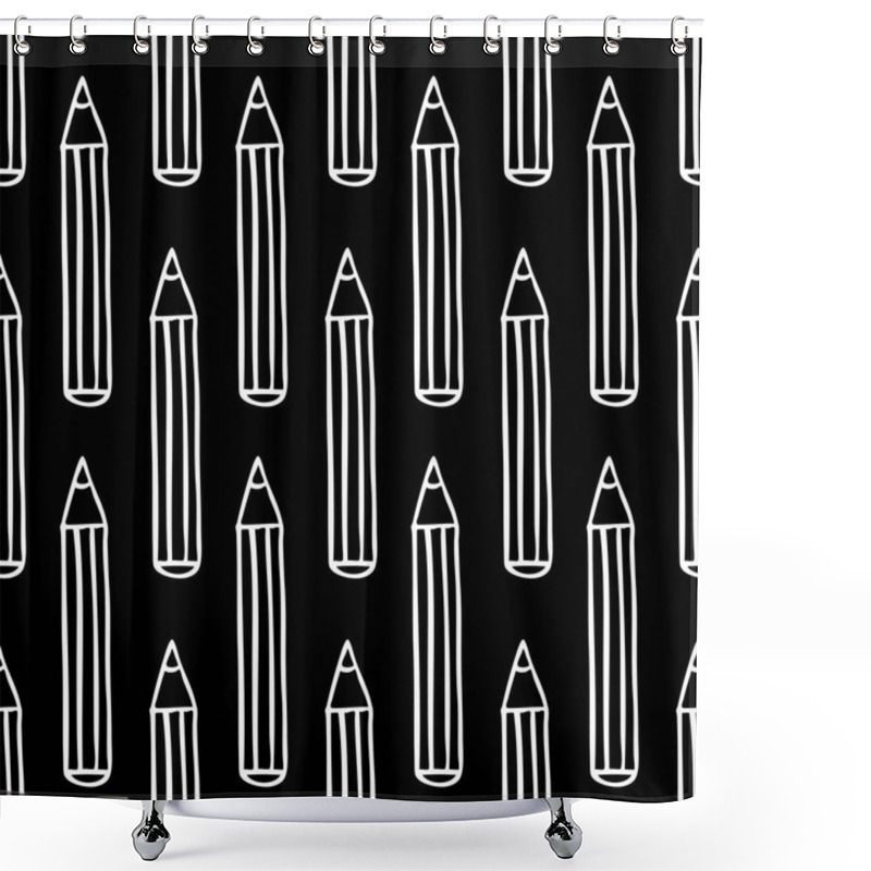 Personality  Pencil Seamless Doodle Pattern Shower Curtains