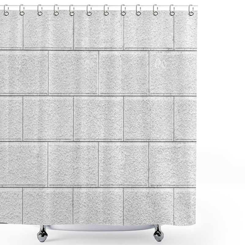 Personality  White Stone Block Wall Seamless Background And Pattern Texture Shower Curtains