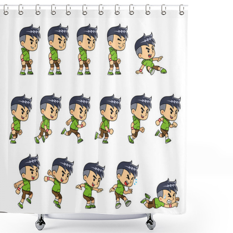 Personality  Sporty Boy Game Sprites Shower Curtains