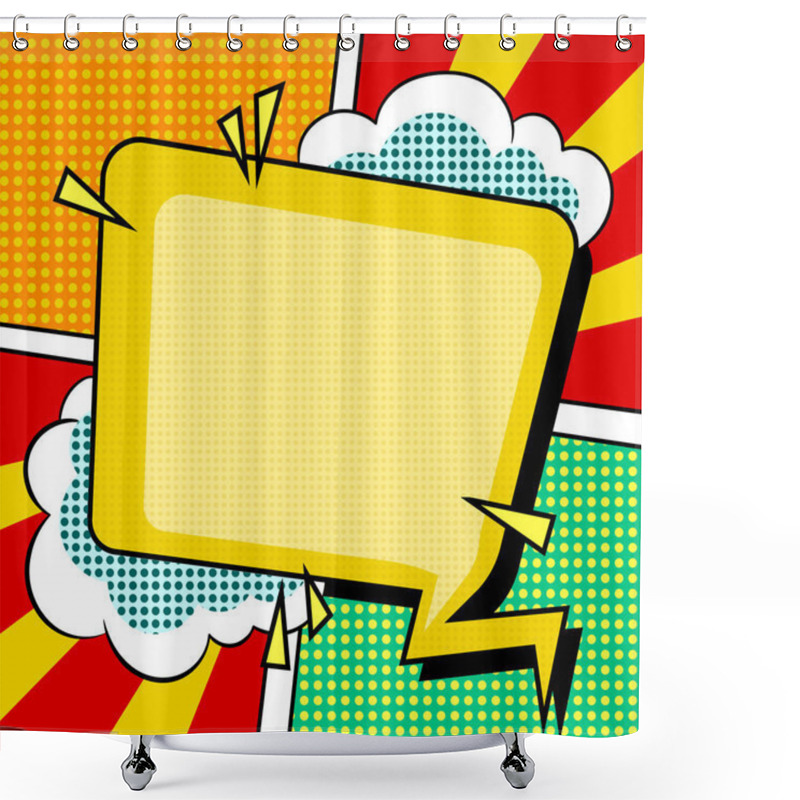 Personality  Abstract Halftone Background Comic Pop Art Vector Shower Curtains