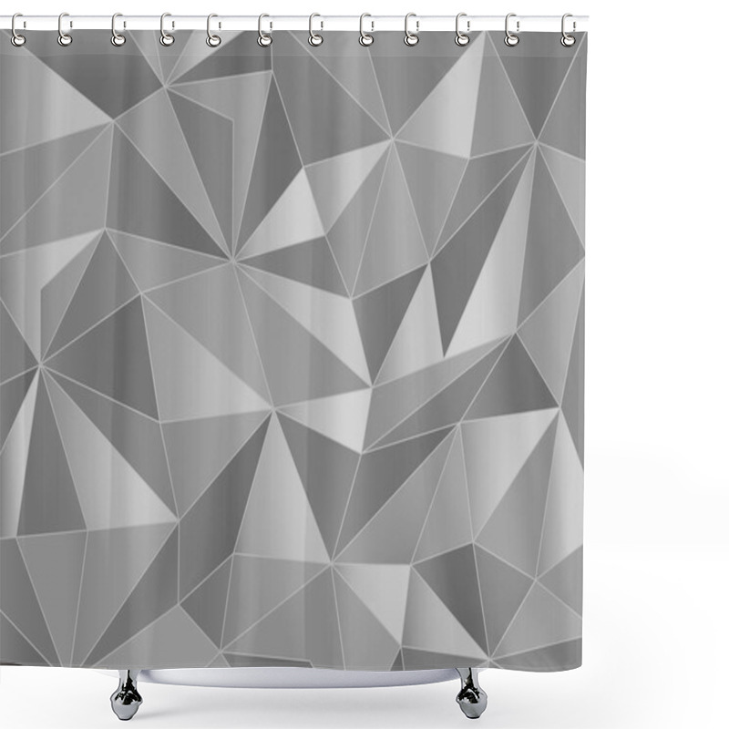 Personality  Abstract Grayscale Triangles 3d Background Shower Curtains