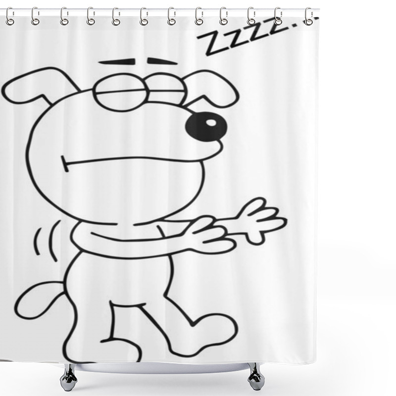 Personality  Sleepwalking Dog Shower Curtains