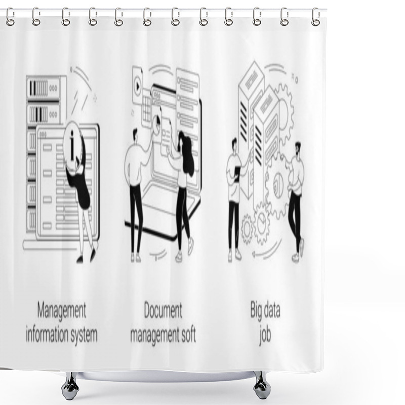 Personality  Information Collection And Analysis Abstract Concept Vector Illustrations. Shower Curtains