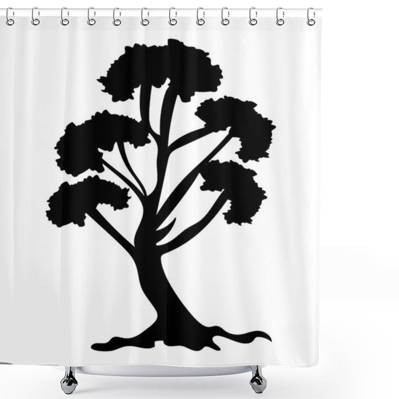 Personality  Tree With Brown Stem And Green Leaves Structured In Colonies, This Is Hangmans Elm Tree   Shower Curtains