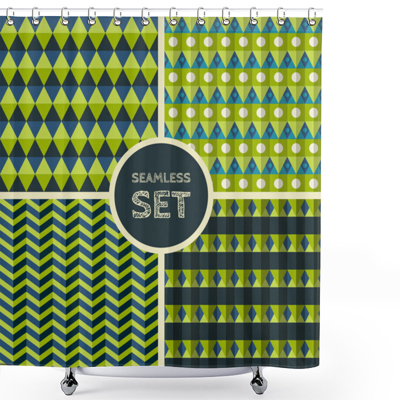 Personality  Set Of Four Seamless Patterns Shower Curtains