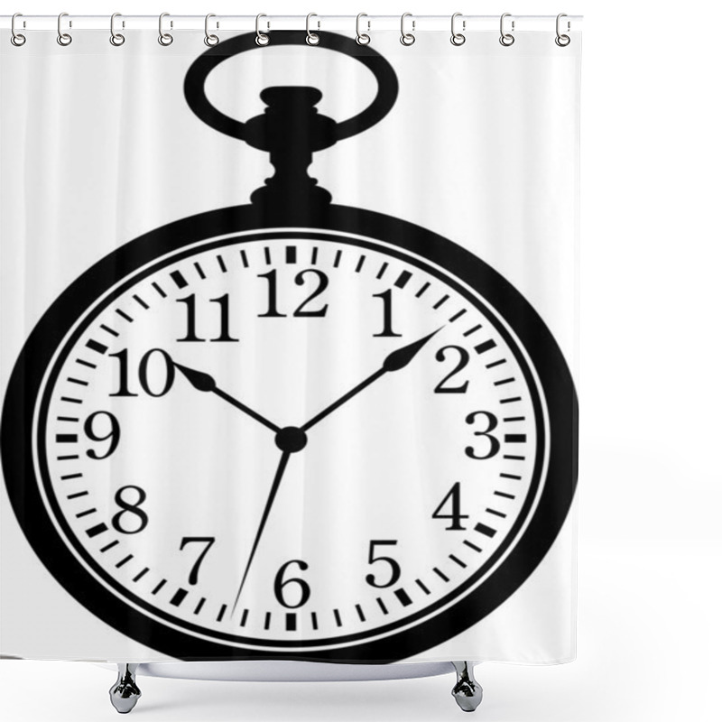 Personality  Pocket Watch Shower Curtains