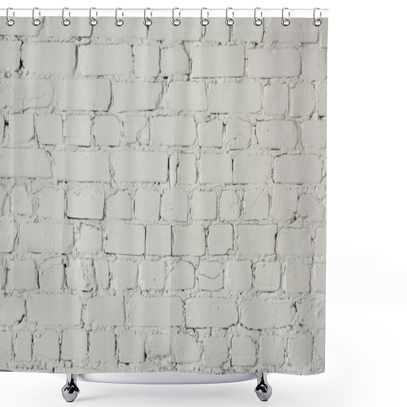 Personality  White Brick Wall Background Shower Curtains