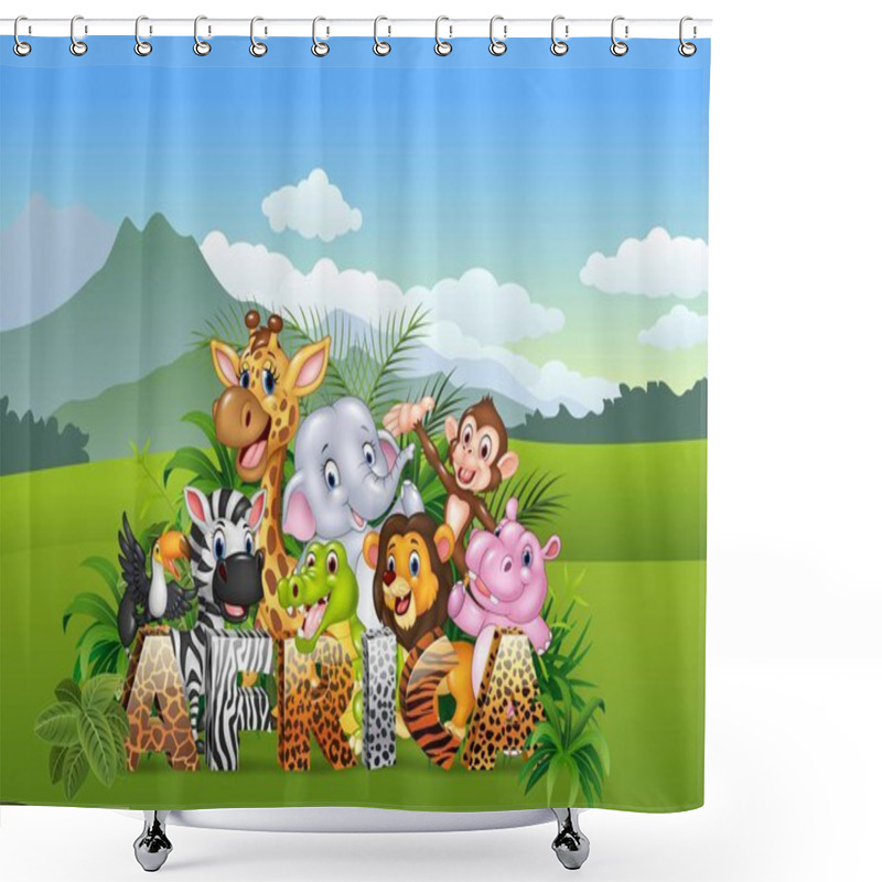 Personality  Cartoon Wild Animal In The Jungle Shower Curtains