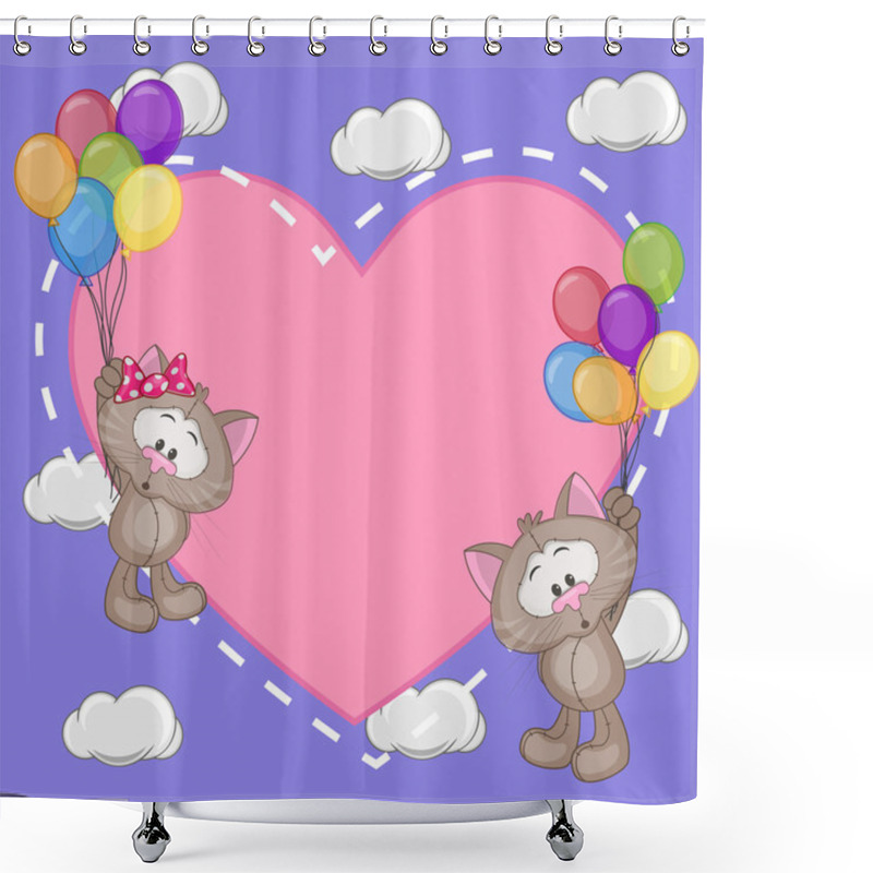 Personality  Cute Lovers Cats Shower Curtains