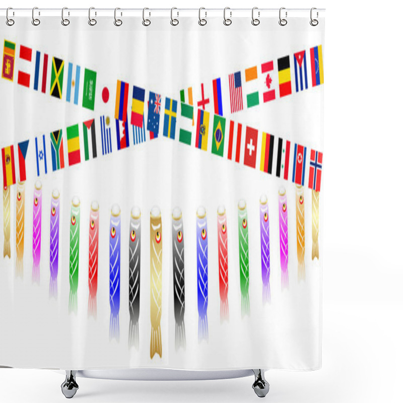 Personality  Carp Flag Background Shower Curtains