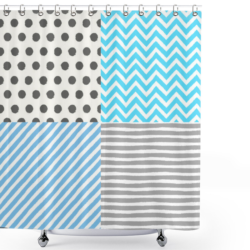 Personality  Seamless Geometric Patterns Set Shower Curtains