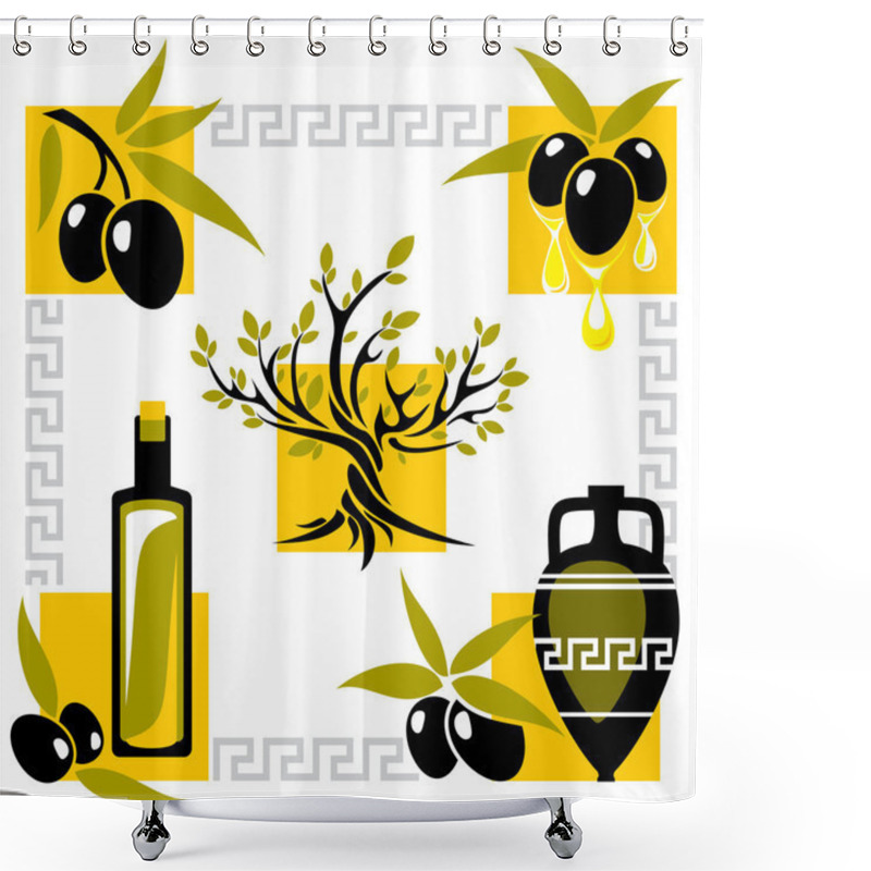 Personality  Greece Olive Shower Curtains