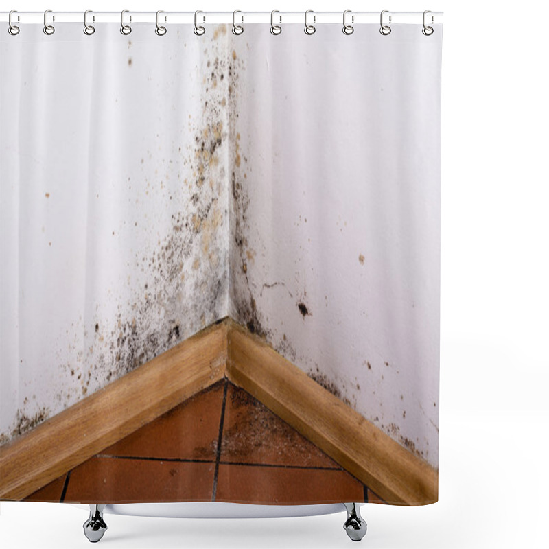 Personality  Black Mold In The Corner Of Room Wall Shower Curtains