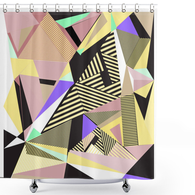 Personality  Vector Of Triangle Geometric Forms. Modern Info Banner Abstract Backgrounds For Poster, Message Presentations Or Identity Layouts. Graphic Template And Ideas. Shower Curtains