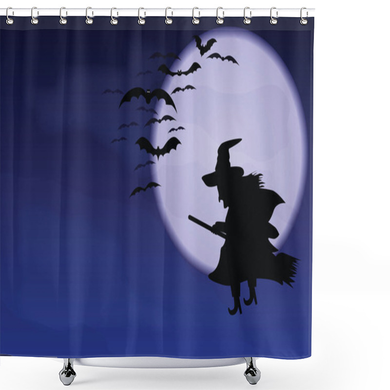 Personality  A Flying Witch And Bats Shower Curtains