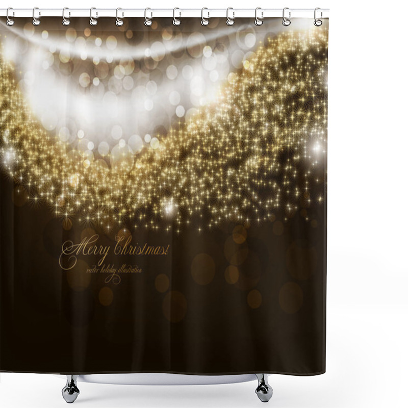 Personality  Elegant Christmas Background With Place For New Year Text Invitation Shower Curtains