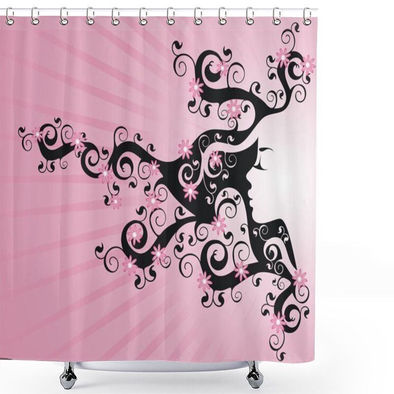 Personality  Floral Girl Shower Curtains