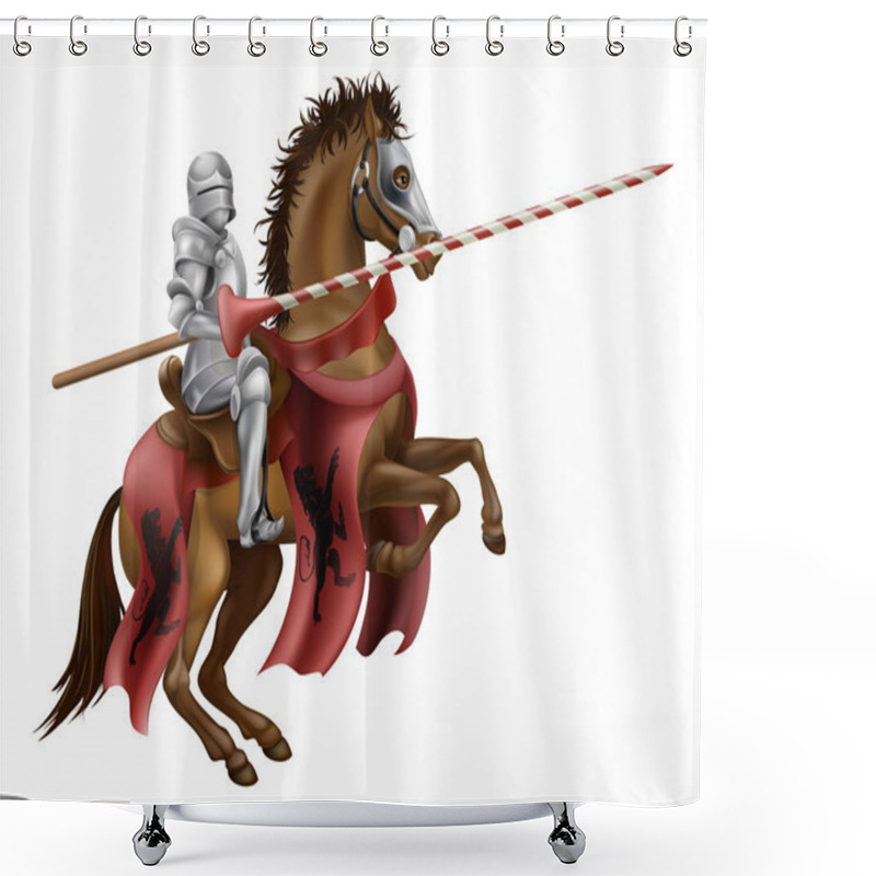 Personality  Knight With Lance On Horse Shower Curtains