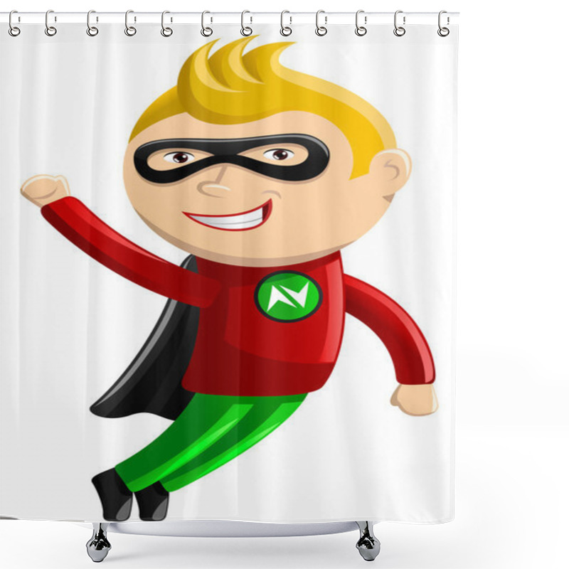 Personality  Superhero Mascot - Nitro Boy Shower Curtains