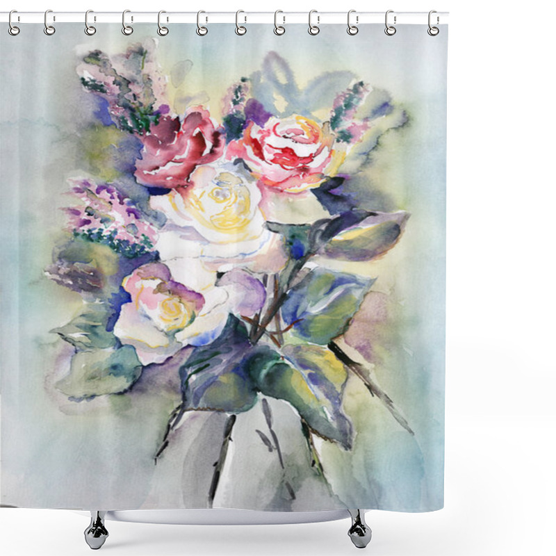 Personality  Roses Bouquet Shower Curtains