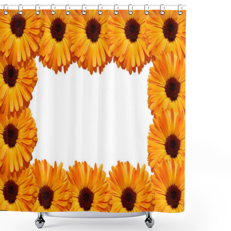 Personality  Framework From Flowers With Petals Shower Curtains