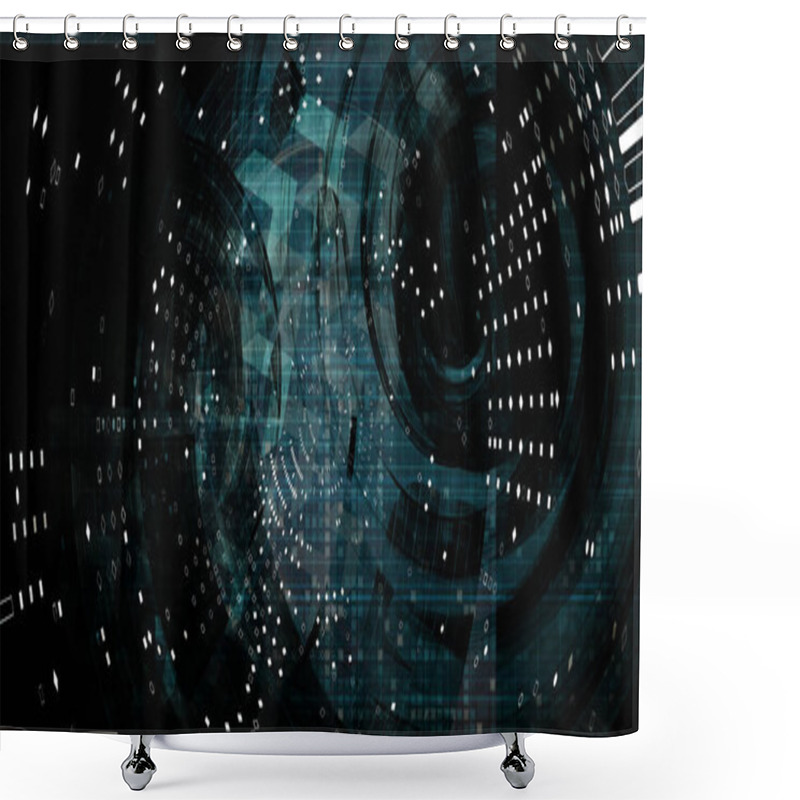 Personality  Humans And Machines Merging Shower Curtains