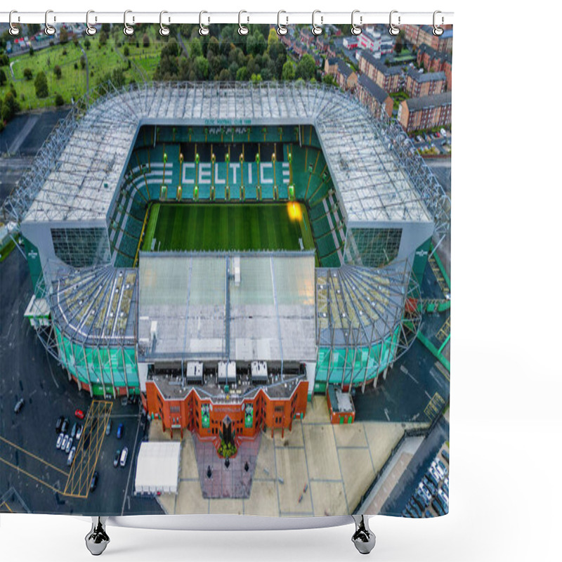 Personality  Celtic Stadium Of FC Celtic Glasgow - Aerial View - GLASGOW, SCOTLAND UK - OCTOBER 4, 2022 Shower Curtains